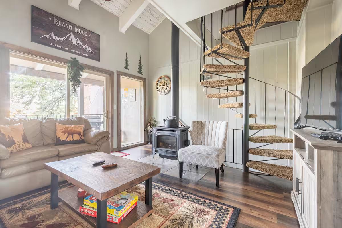 33840 Upper Leland Road, Unit B Pinecrest, CA 95364 - Photo 4 of 35 a living room with furniture a large window and a table