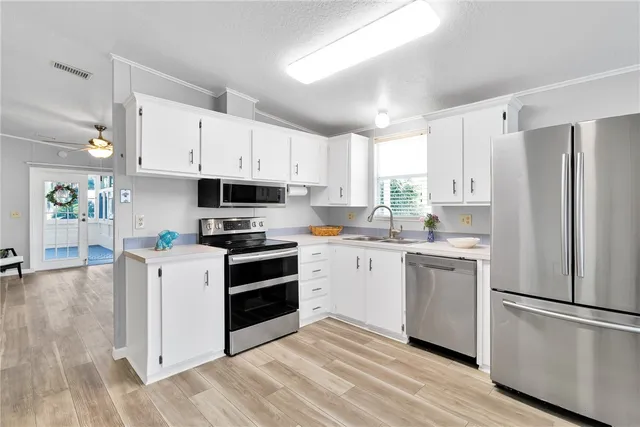 a front view of a house with patio