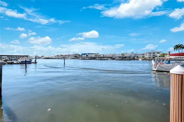 a view of a lake with a terrace