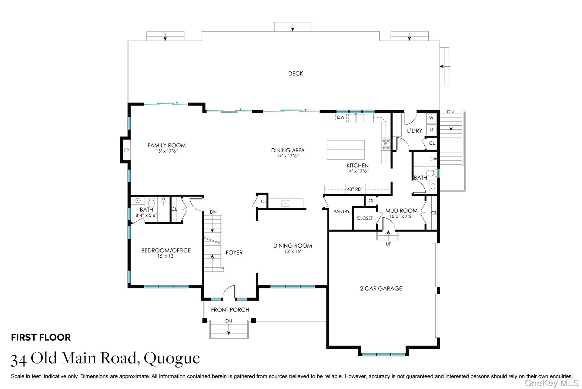 34 Old Main Road Quogue, NY 11959 - Photo 24 of 27 Floor Plan 1st Floor