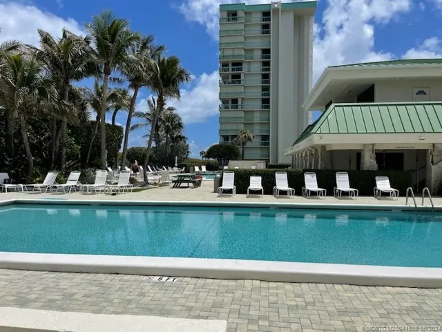a view of a lake with a city