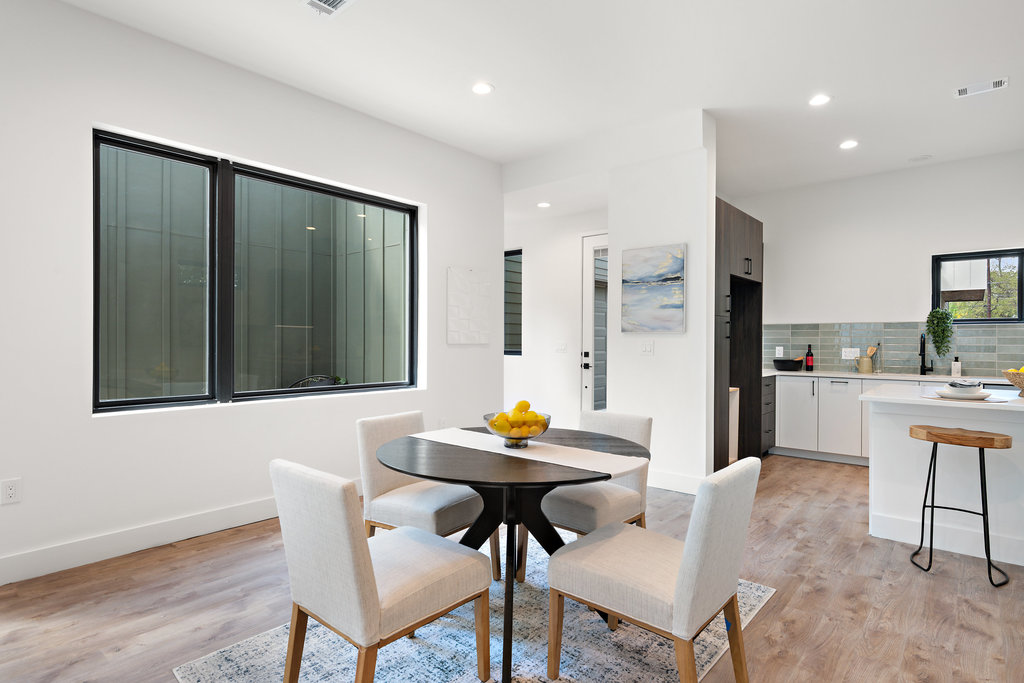 4407 Merle Drive, Unit B Austin, TX 78745 - Photo 14 of 38 a living room with furniture and kitchen view