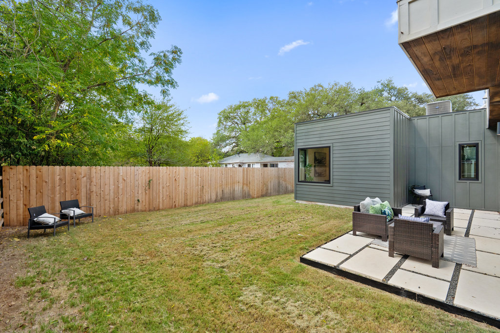 4407 Merle Drive, Unit B Austin, TX 78745 - Photo 31 of 38 a view of a backyard with furniture