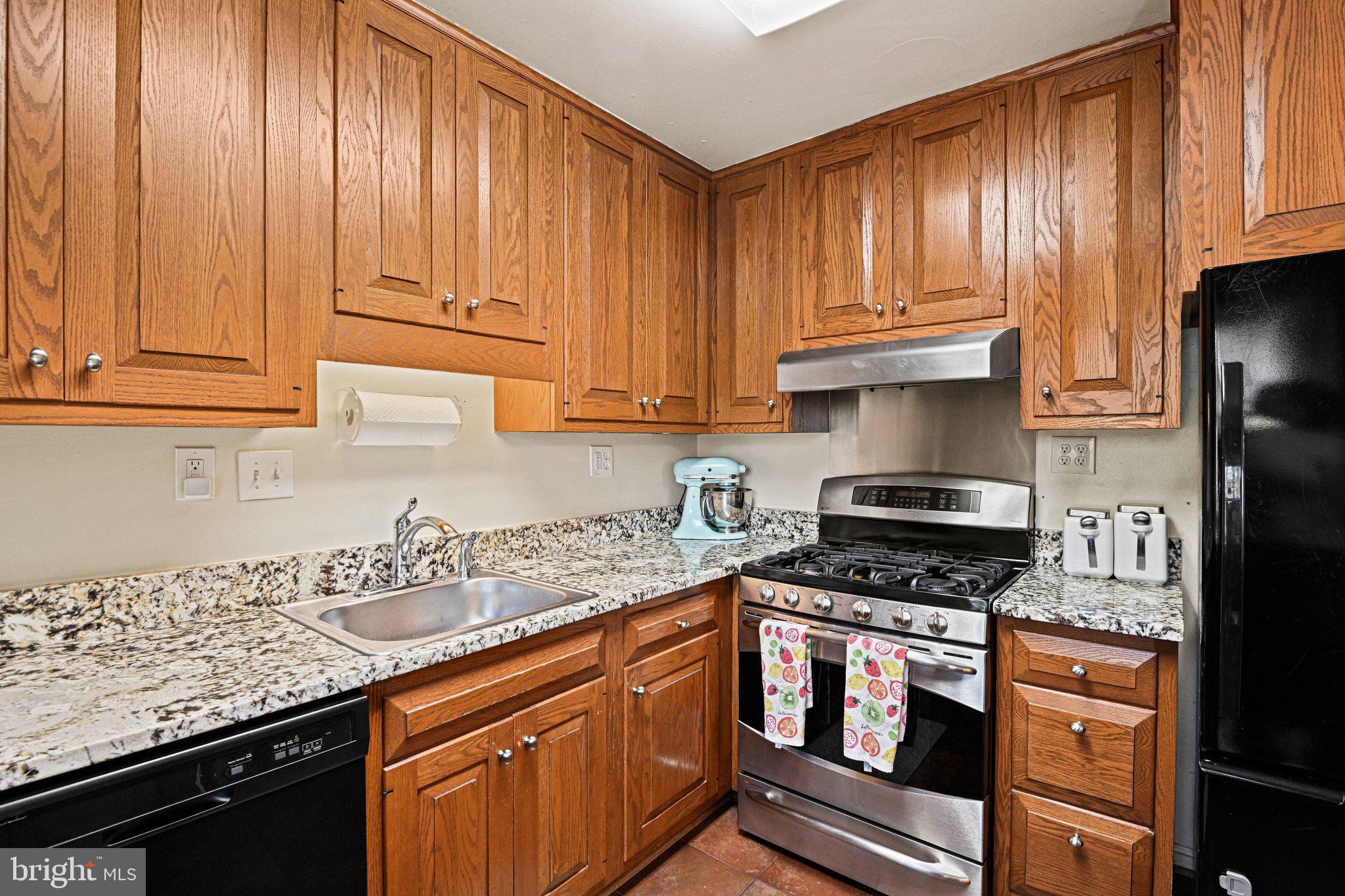 909 Plum Street Southwest Vienna, VA 22180 - Photo 9 of 38 a kitchen with granite countertop cabinets stainless steel appliances a sink and wooden floor