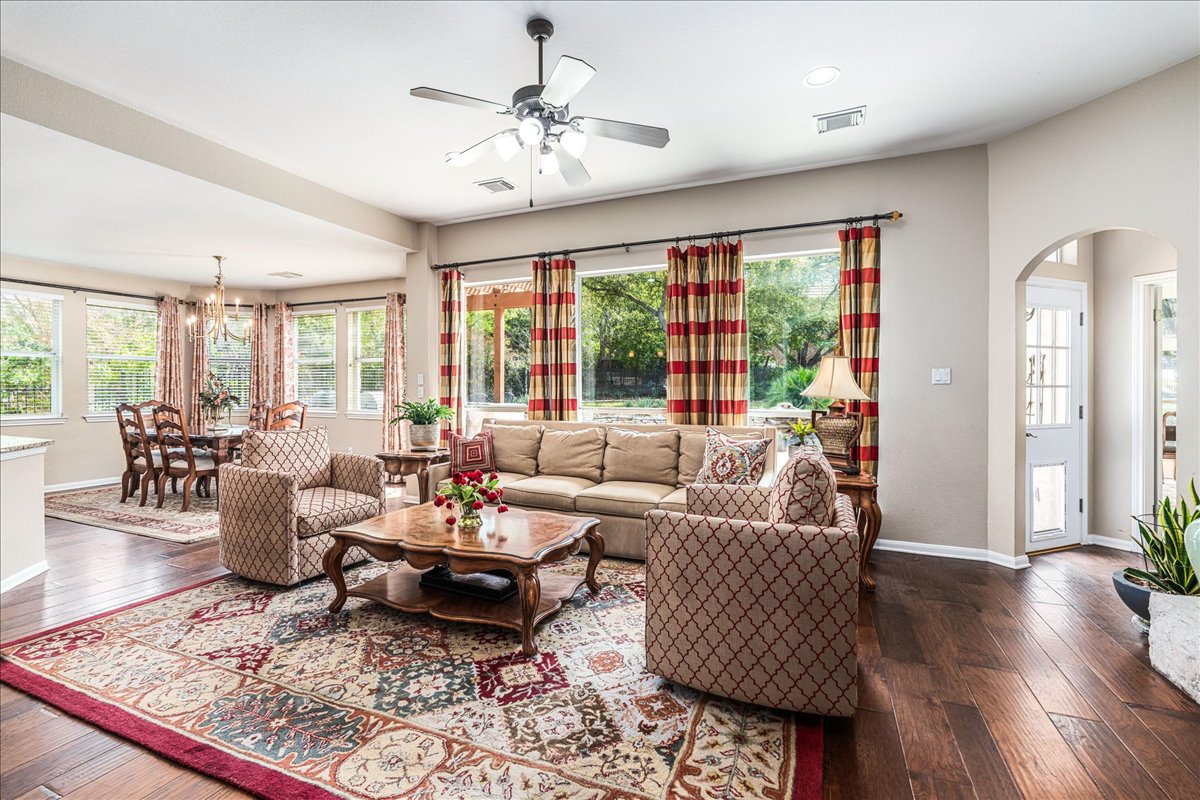 58 Cottondale Road The Hills, TX 78738 - Photo 6 of 40 a living room with furniture and wooden floor