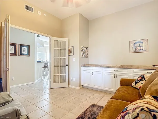 a living room with furniture