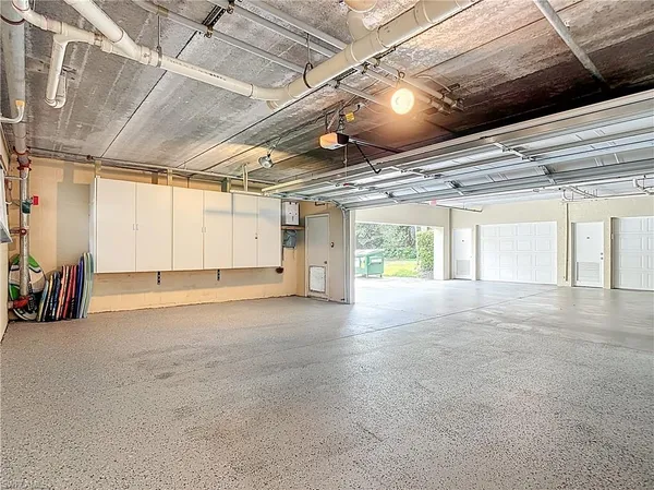 a view of a garage