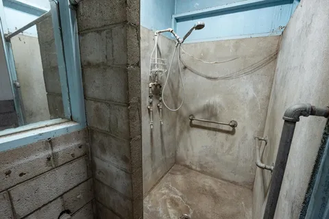 a bathroom with a shower