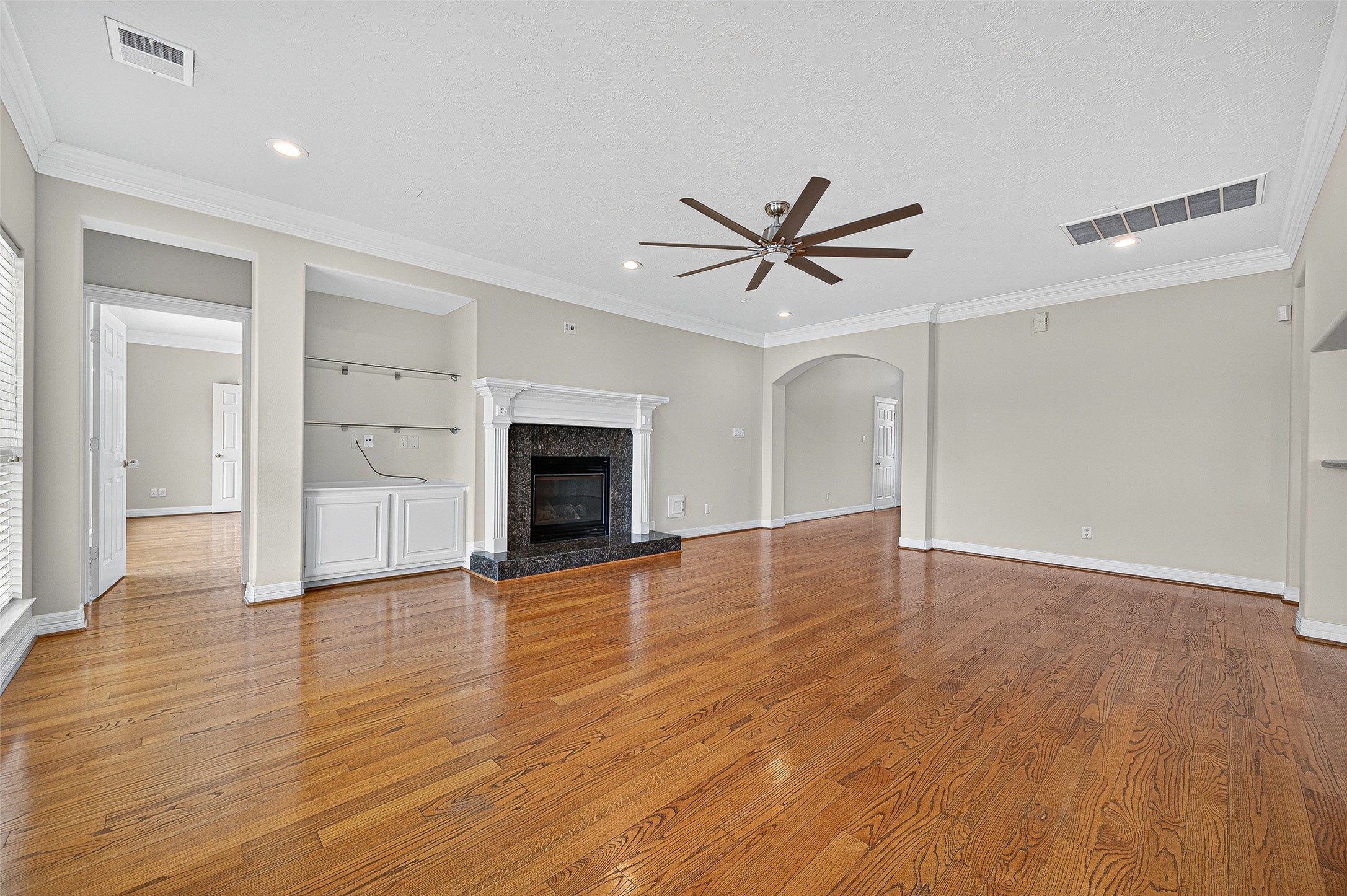 1902 Sparrows Ridge Katy, TX 77450 - Photo 8 of 48 Open concept den. Relax in your home with 180 degrees lake views.