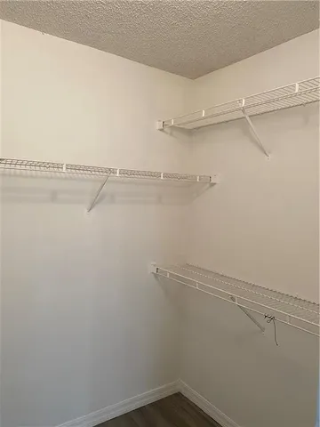 a view of small space with racks on the wall