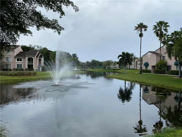 a view of a lake with houses