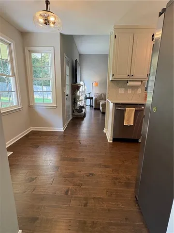 a view of kitchen and window