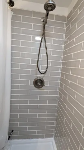 a bathroom with a shower