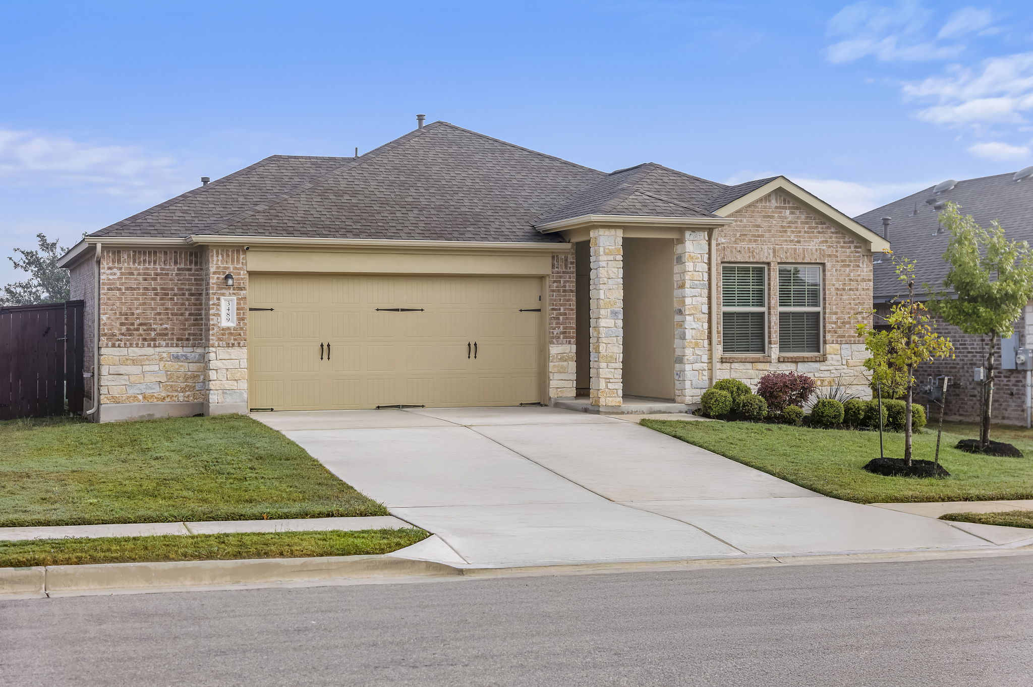 Welcome to 3489 Pauling Loop at Madsen Ranch in Round Rock, Texas. This one story home built in 2020. 
3 Beds, 2 Baths, + Dedicated Office, 2014 SQFT