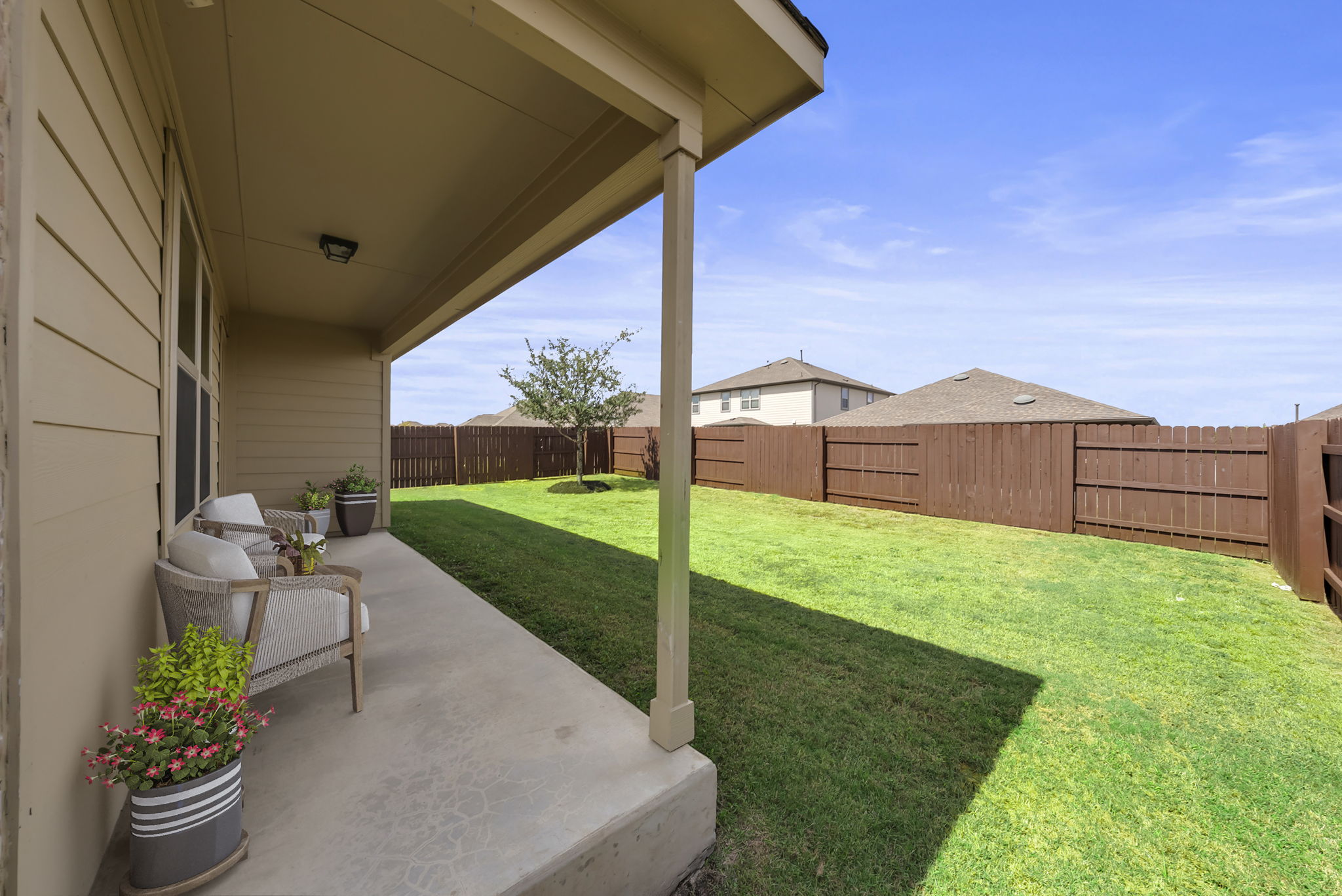 3489 Pauling Loop Round Rock, TX 78665 - Photo 24 of 32 Covered Patio in the Backyard I Backyard has sprinkler system