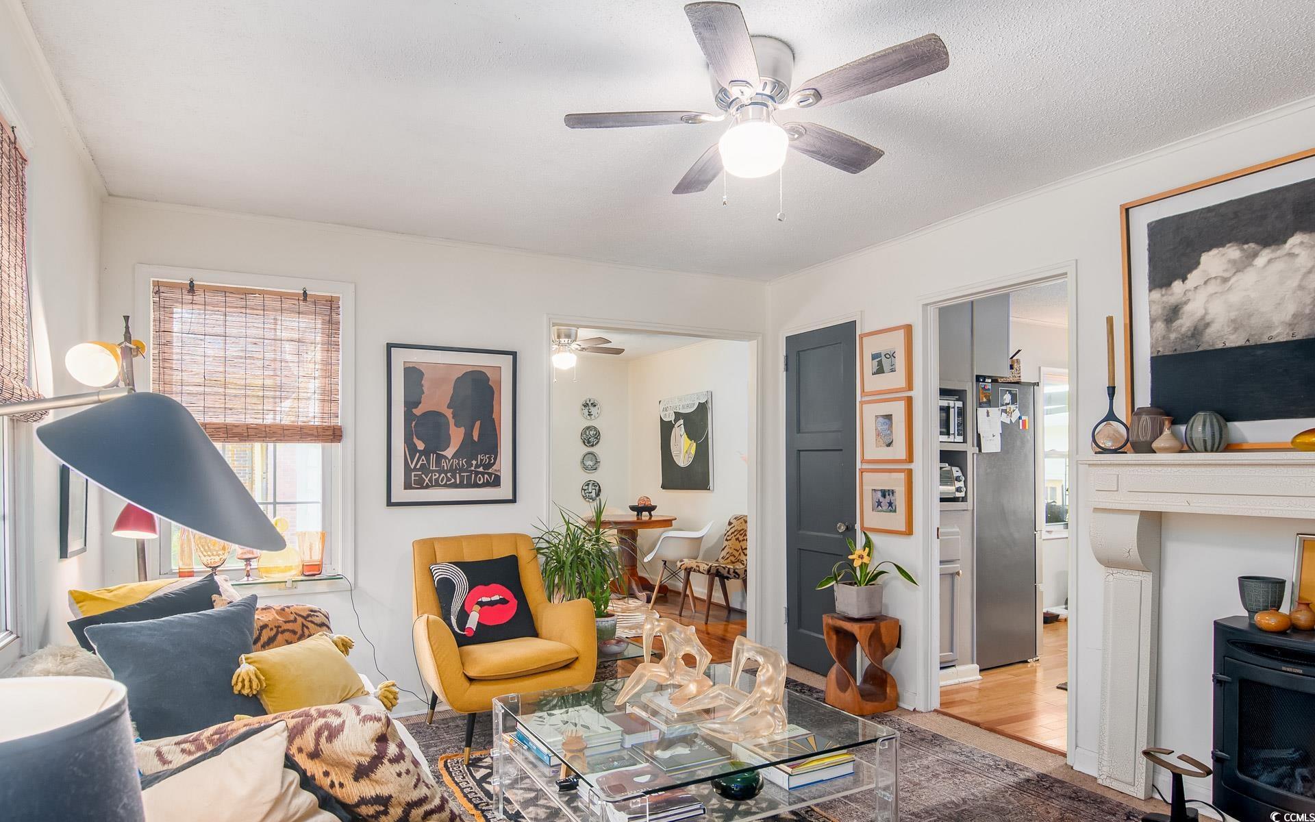 640 Willow Bank Road Georgetown, SC 29440 - Photo 7 of 18 Living room featuring a ceiling fan
