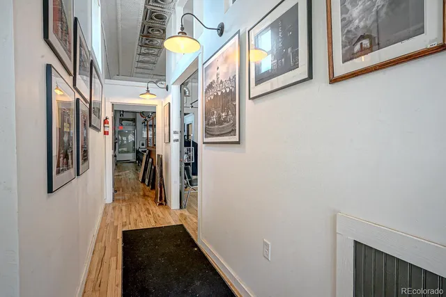 a view of a hallway with a elevator