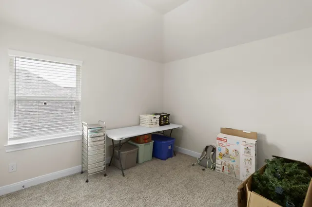 a room with a workspace