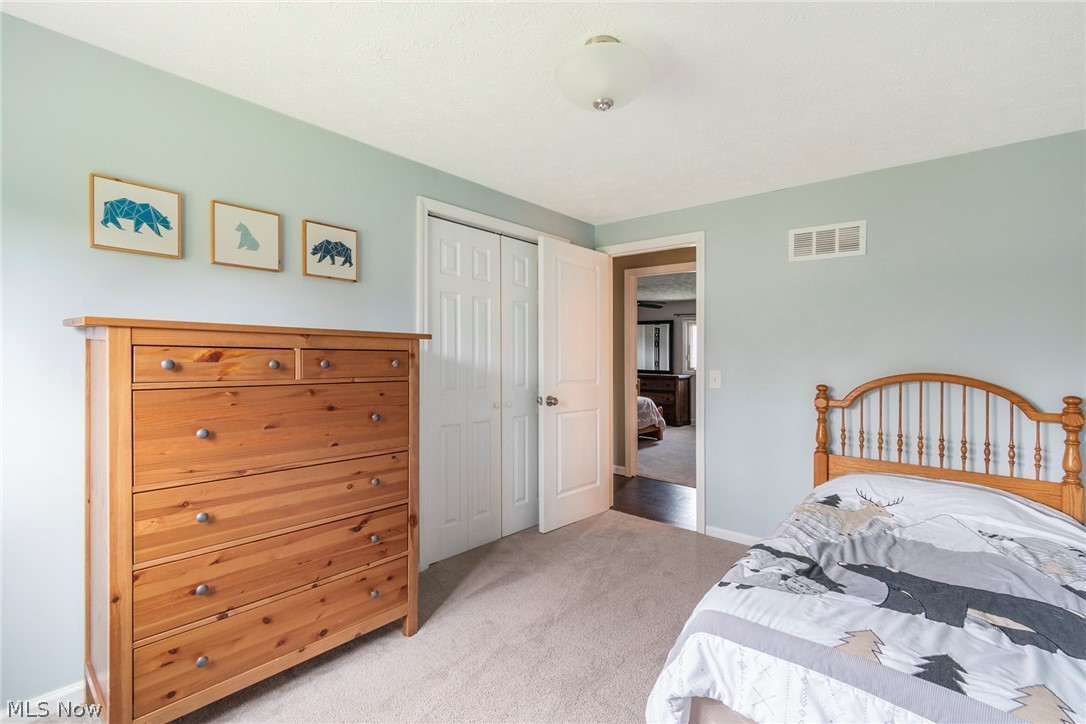 8370 Herbert Road Canfield, OH 44406 - Photo 23 of 48 Bedroom with light colored carpet and a closet
