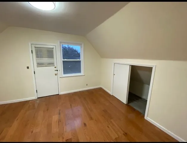 an empty room with closet