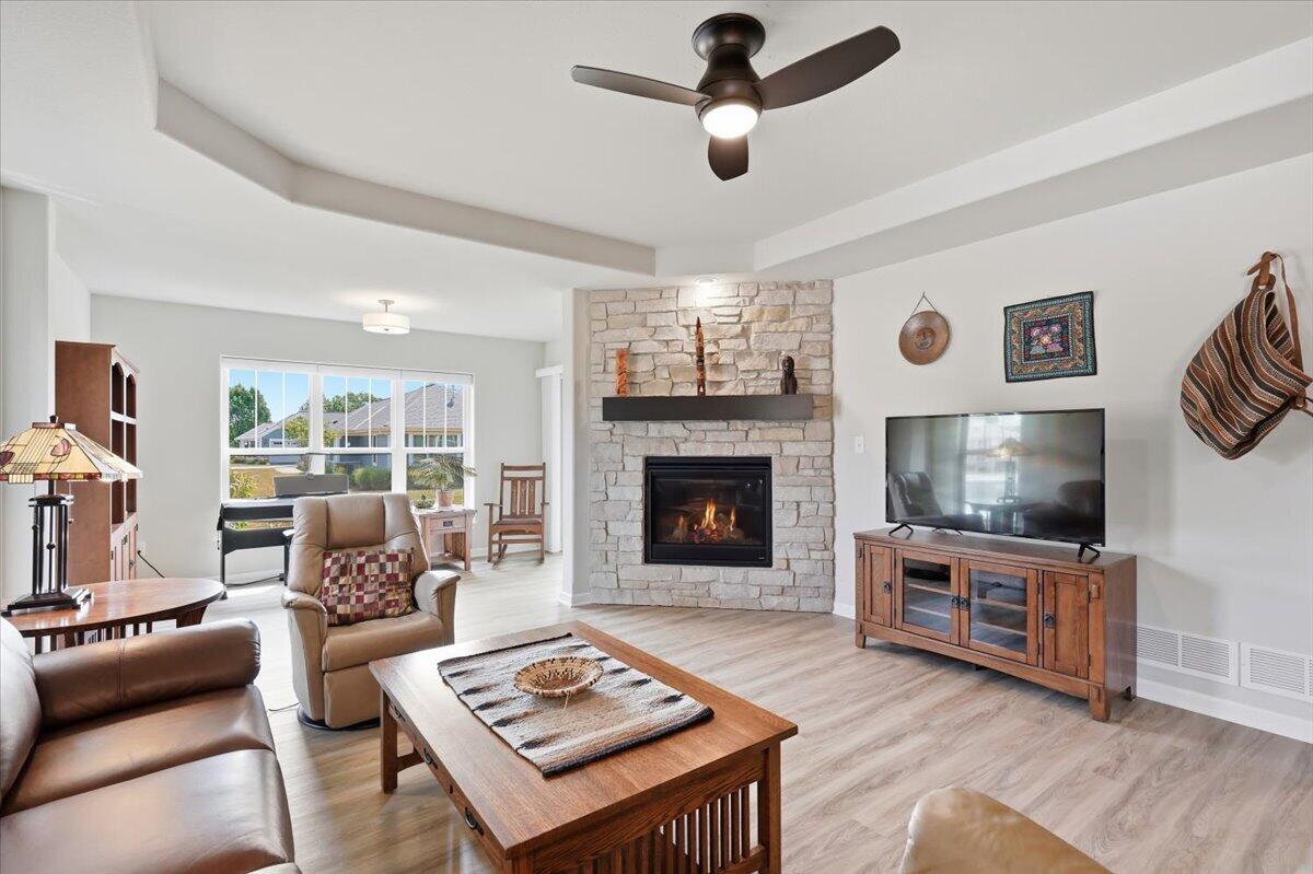 300 Markham Road Eagle, WI 53119 - Photo 12 of 56 Living Room & Gas Fireplace
