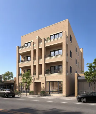 a front view of a building