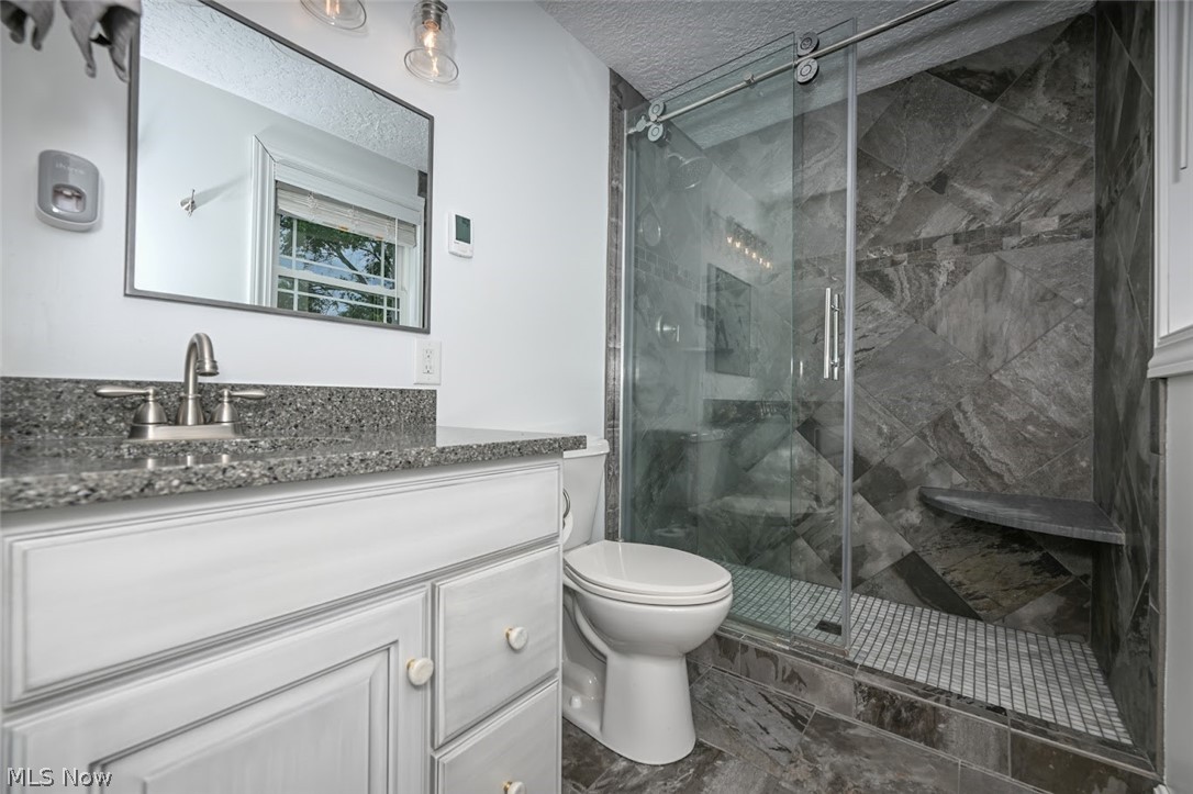 5803 Doylestown Road Seville, OH 44273 - Photo 12 of 37 The Owners bath features a stand alone shower, quartz counters and heated tile floor.