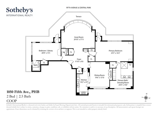 $9,985,000 | 1050 5th Avenue, Unit PHB | Upper East Side