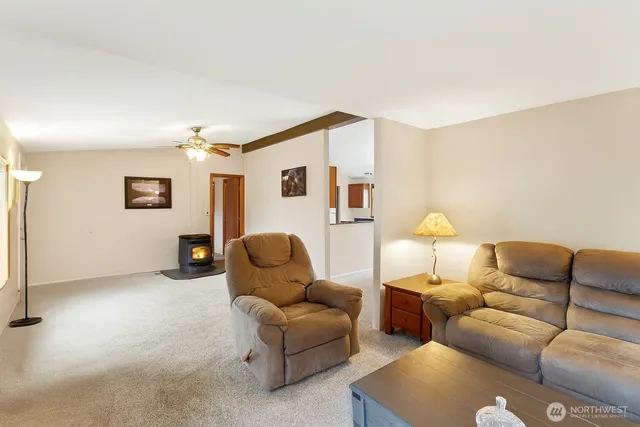 a living room with furniture and a couch