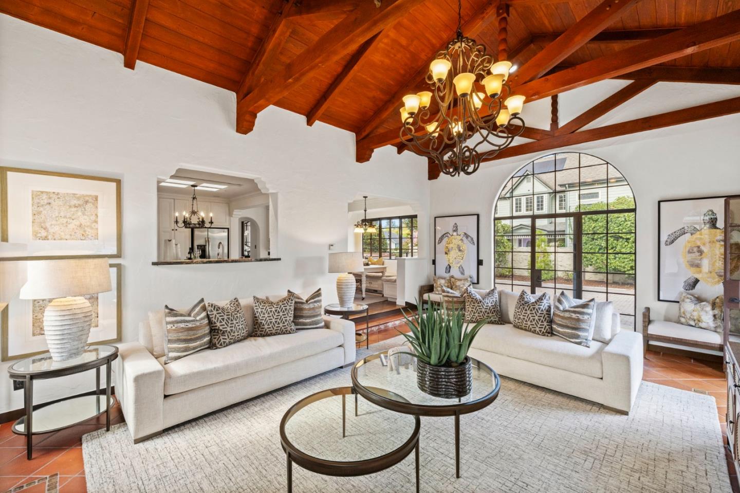 503 Arlington Road Redwood City, CA 94062 - Photo 17 of 48 a living room with furniture a chandelier and a large window