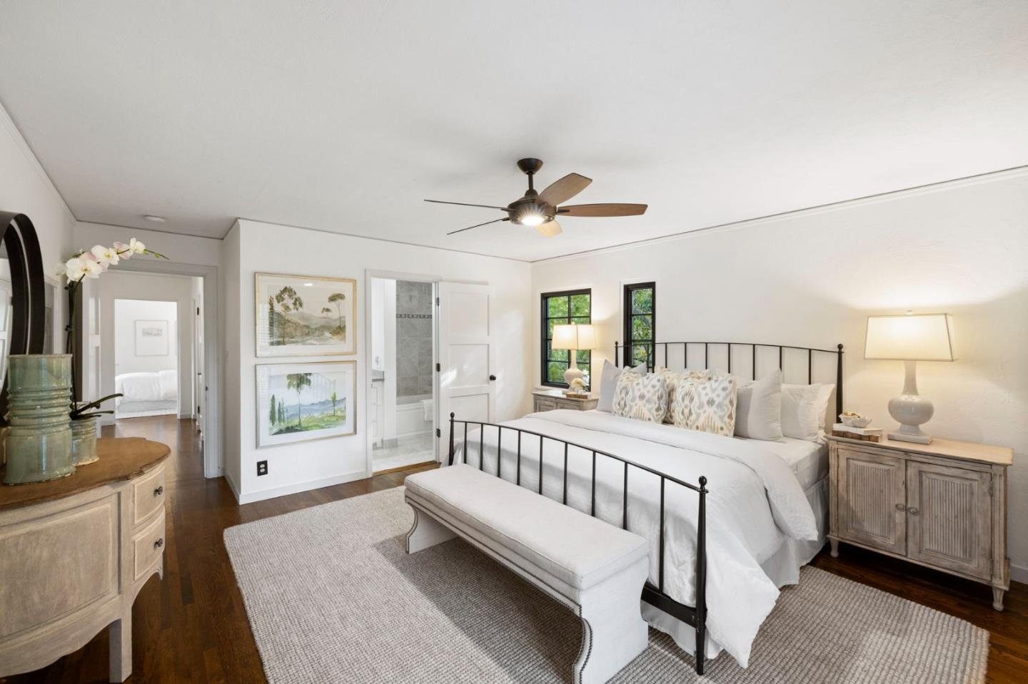 503 Arlington Road Redwood City, CA 94062 - Photo 23 of 48 a spacious bedroom with a bed and a couch
