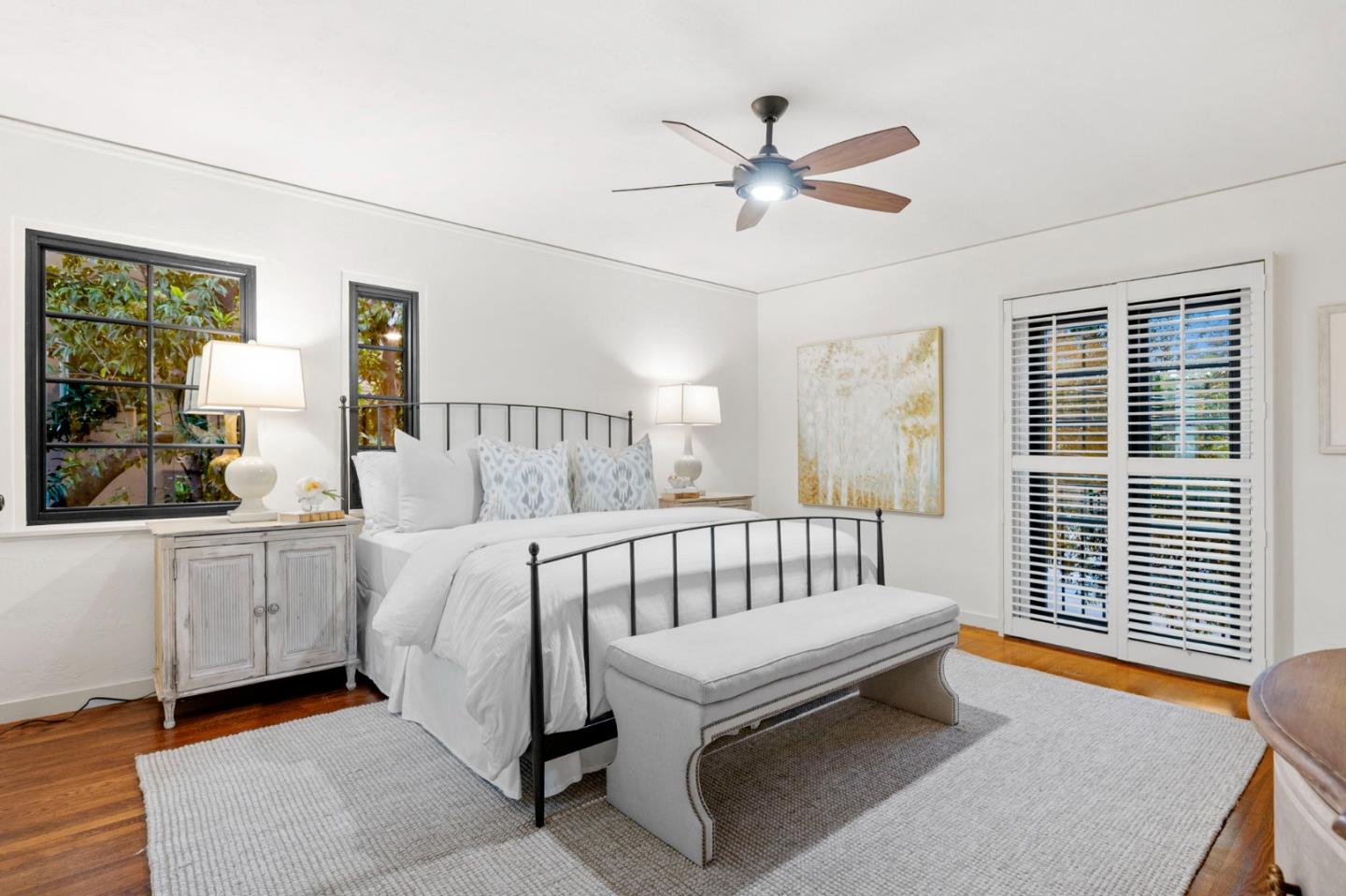 503 Arlington Road Redwood City, CA 94062 - Photo 37 of 48 a bed room with a bed and a chandelier
