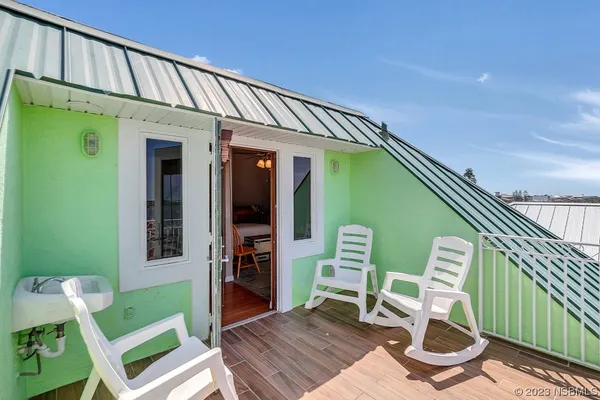 an aerial view of a house