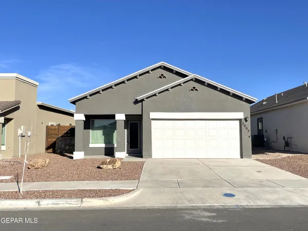 a front view of a house with a garage