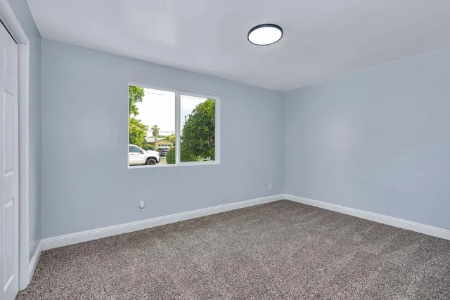 an empty room with a window