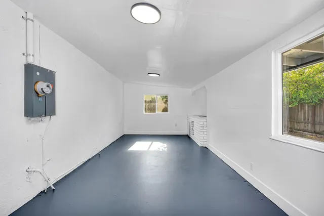 a view of a pathway of a building