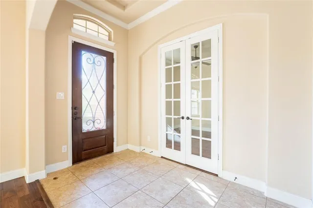 a view of an entryway with a window