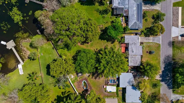 an aerial view of a residential houses