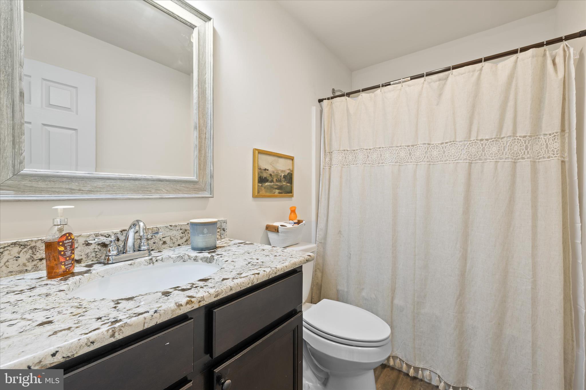 36831 Red Berry Road Delmar, DE 19940 - Photo 22 of 46 a bathroom with a granite countertop sink and a mirror