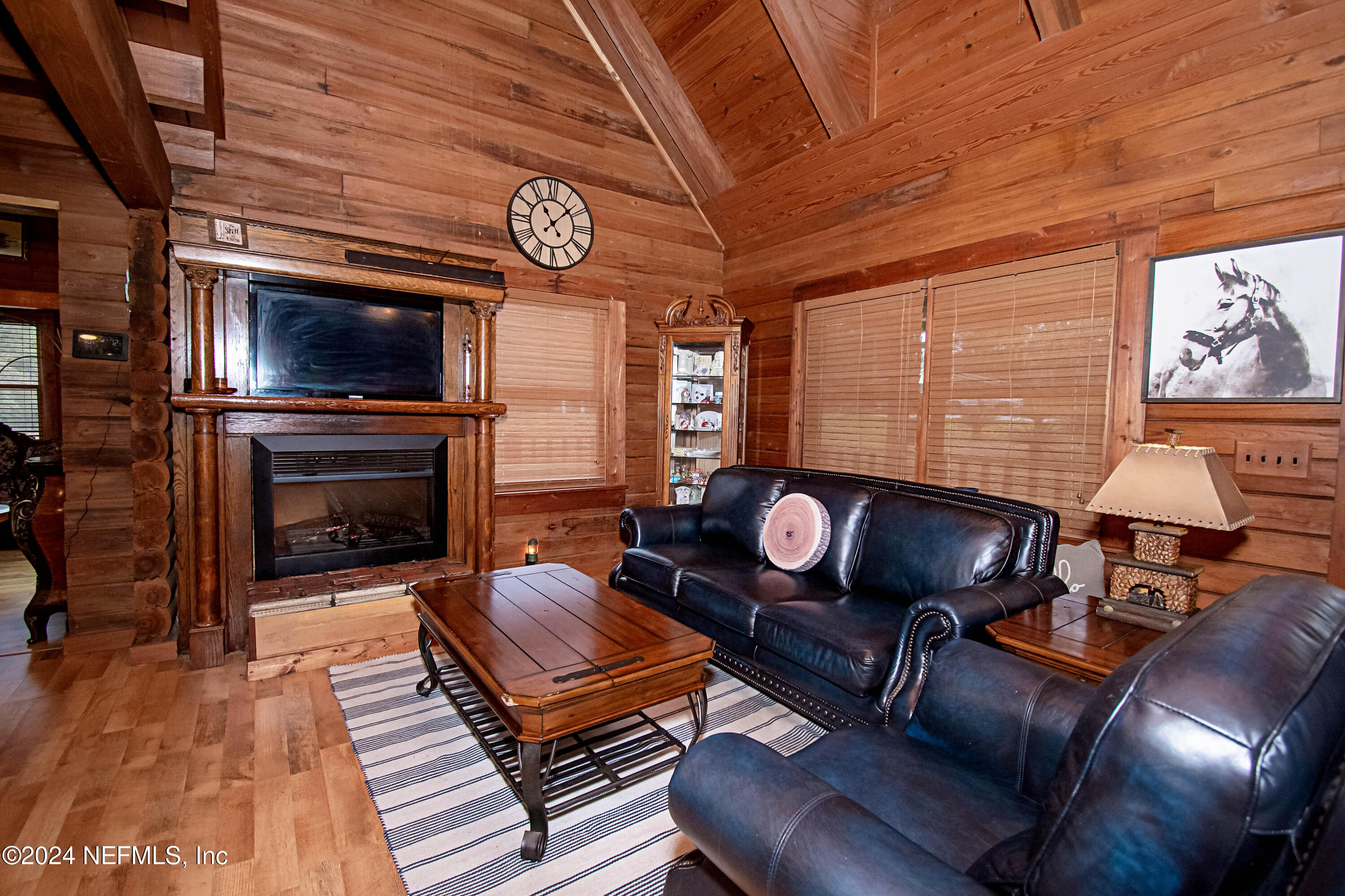 149 Rhoden Drive Macclenny, FL 32063 - Photo 16 of 63 a living room with furniture a flat screen tv and a fireplace