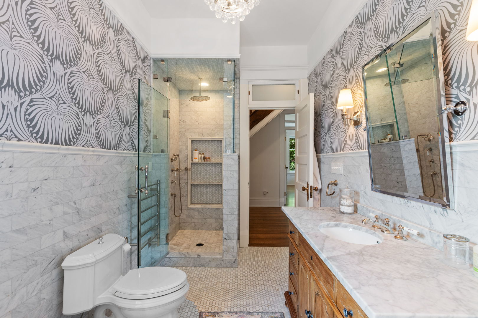 316 Elizabeth Place Geneva, IL 60134 - Photo 23 of 42 a bathroom with a granite countertop sink toilet and shower