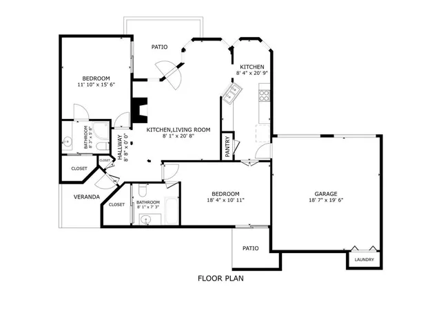 a picture of a room with a white wall and a painting