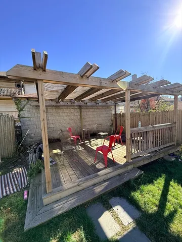 a view of a balcony with a swing