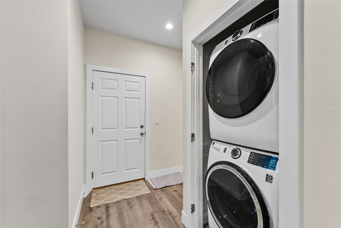 83 Ermine Road, Unit 3A Dillon, CO 80435 - Photo 12 of 33 a view of a hallway with washer and dryer