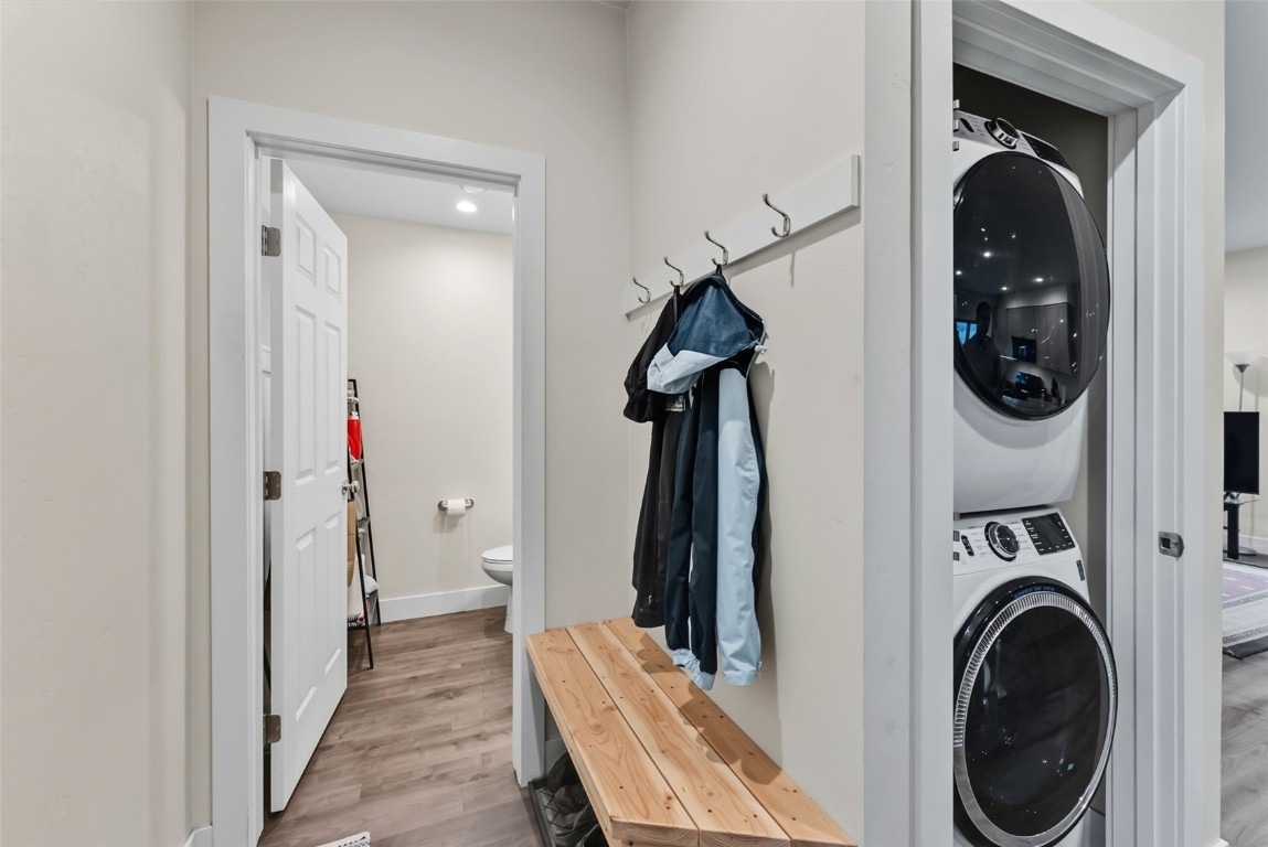 83 Ermine Road, Unit 3A Dillon, CO 80435 - Photo 13 of 33 a view of a hallway with washer and dryer