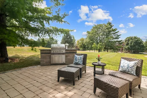 a terrace view with a seating space