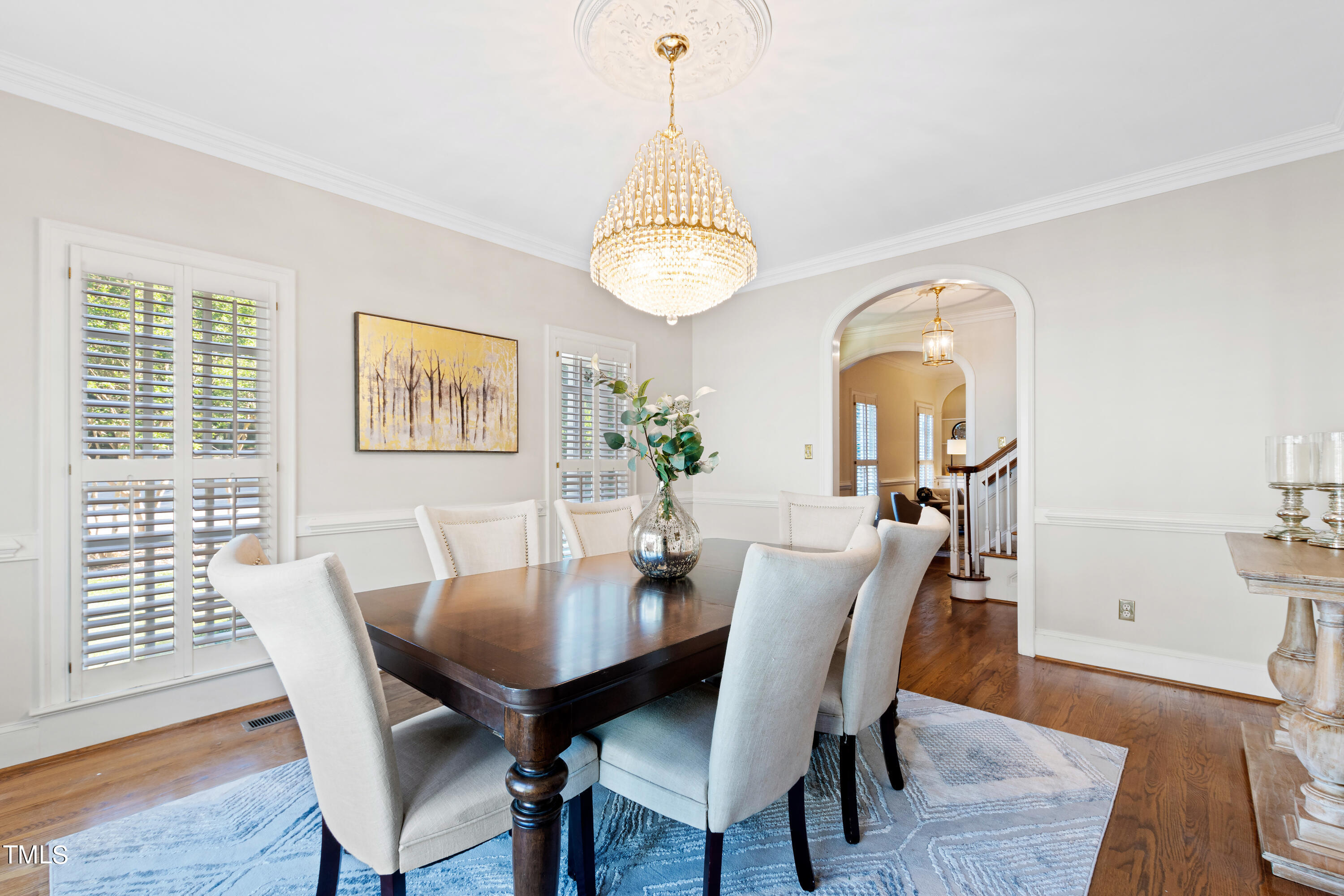 Elegant formal dining room with lots of natural light
