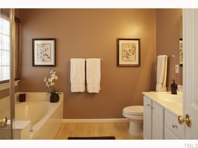 2501 Sugar Maple Court Raleigh, NC 27615 - Photo 9 of 12 a bathroom with a toilet sink and mirror