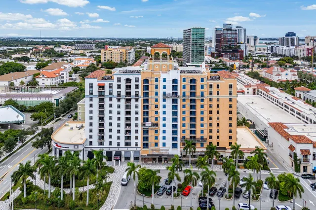 a view of a city with tall buildings