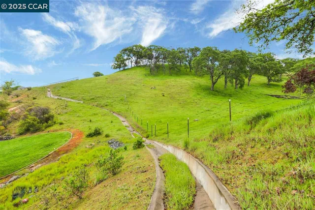 a view of a lake with a yard